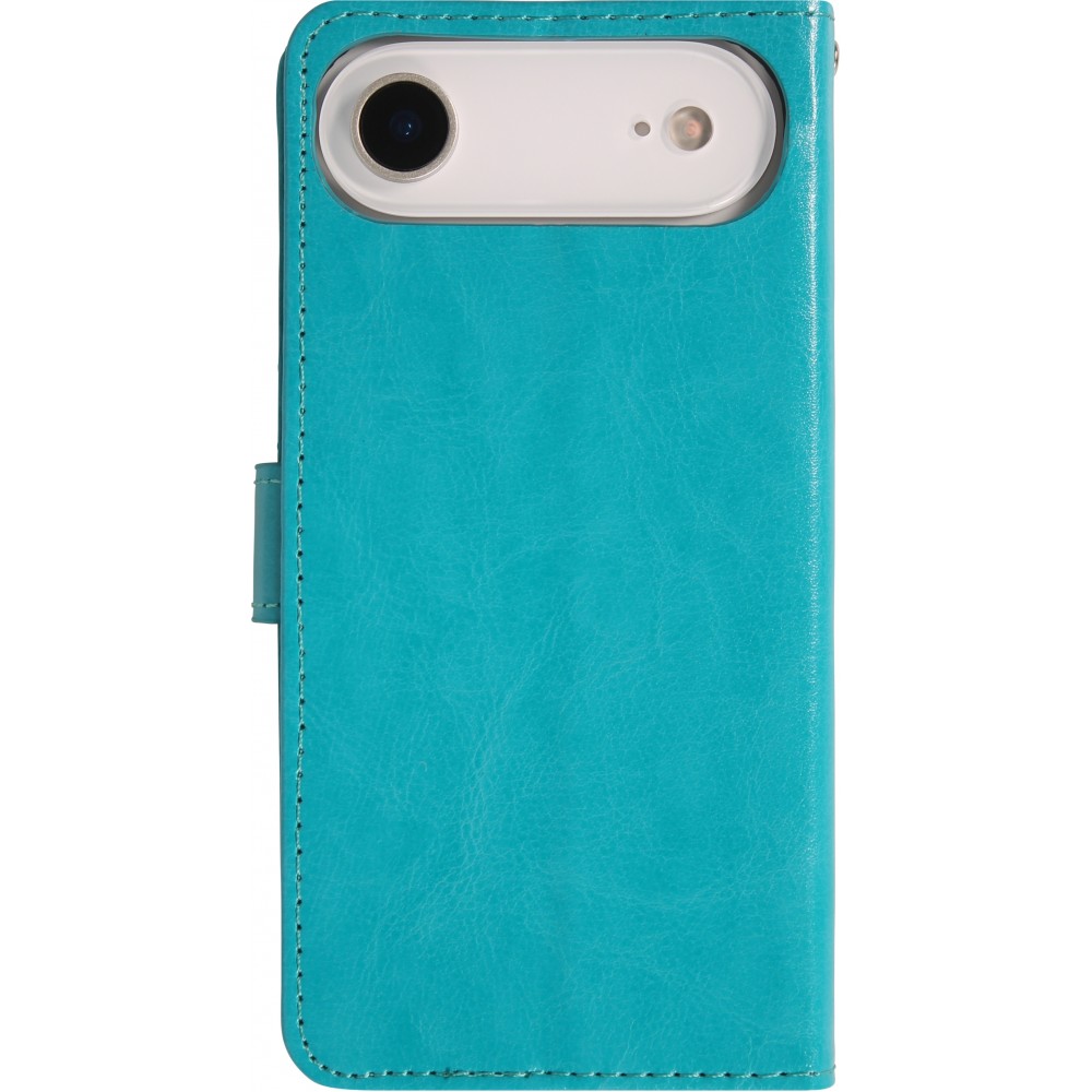 Hülle iPhone 17 Air - Premium Flip Leder Tasche - Türkis