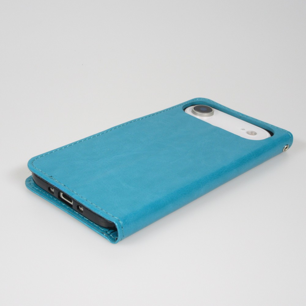 Hülle iPhone 17 Air - Premium Flip Leder Tasche - Türkis