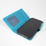 Hülle iPhone 17 Air - Premium Flip Leder Tasche - Türkis