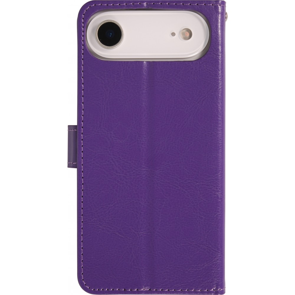 Hülle iPhone 17 Air - Premium Flip Leder Tasche - Violett