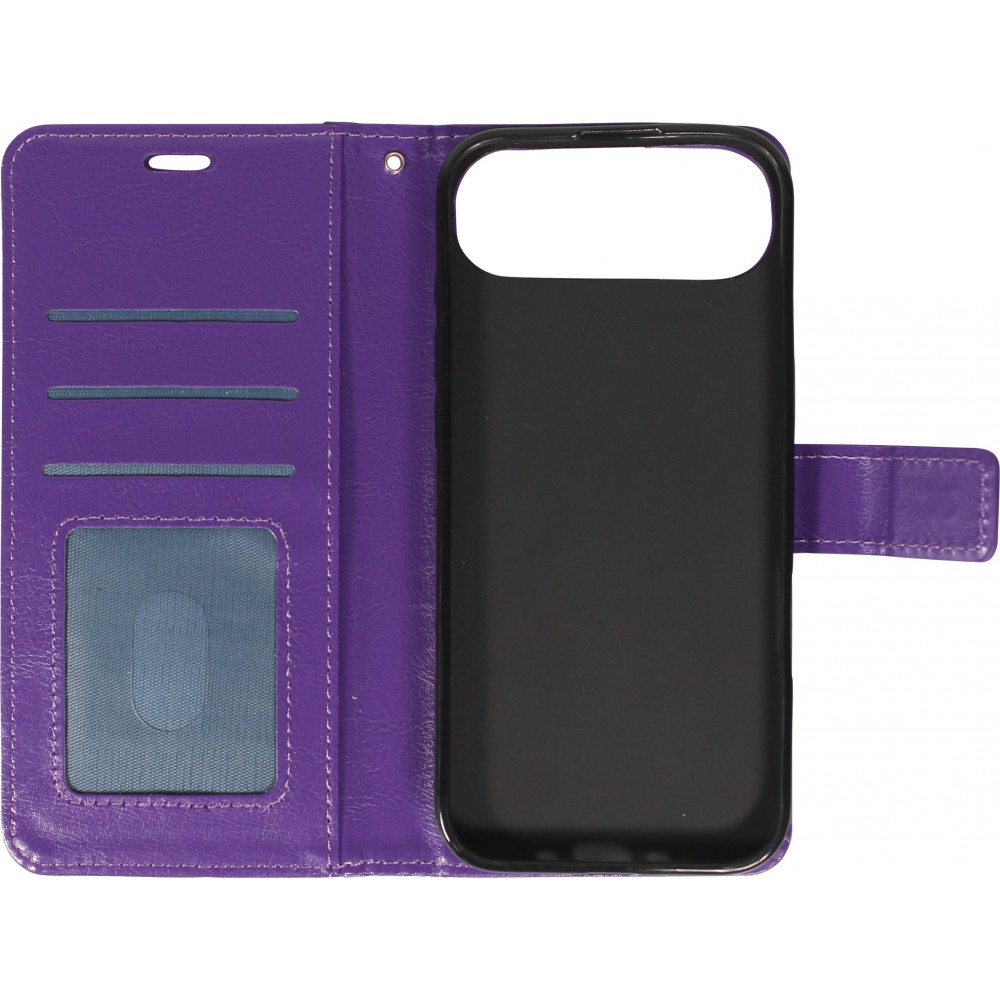 Hülle iPhone 17 Air - Premium Flip Leder Tasche - Violett
