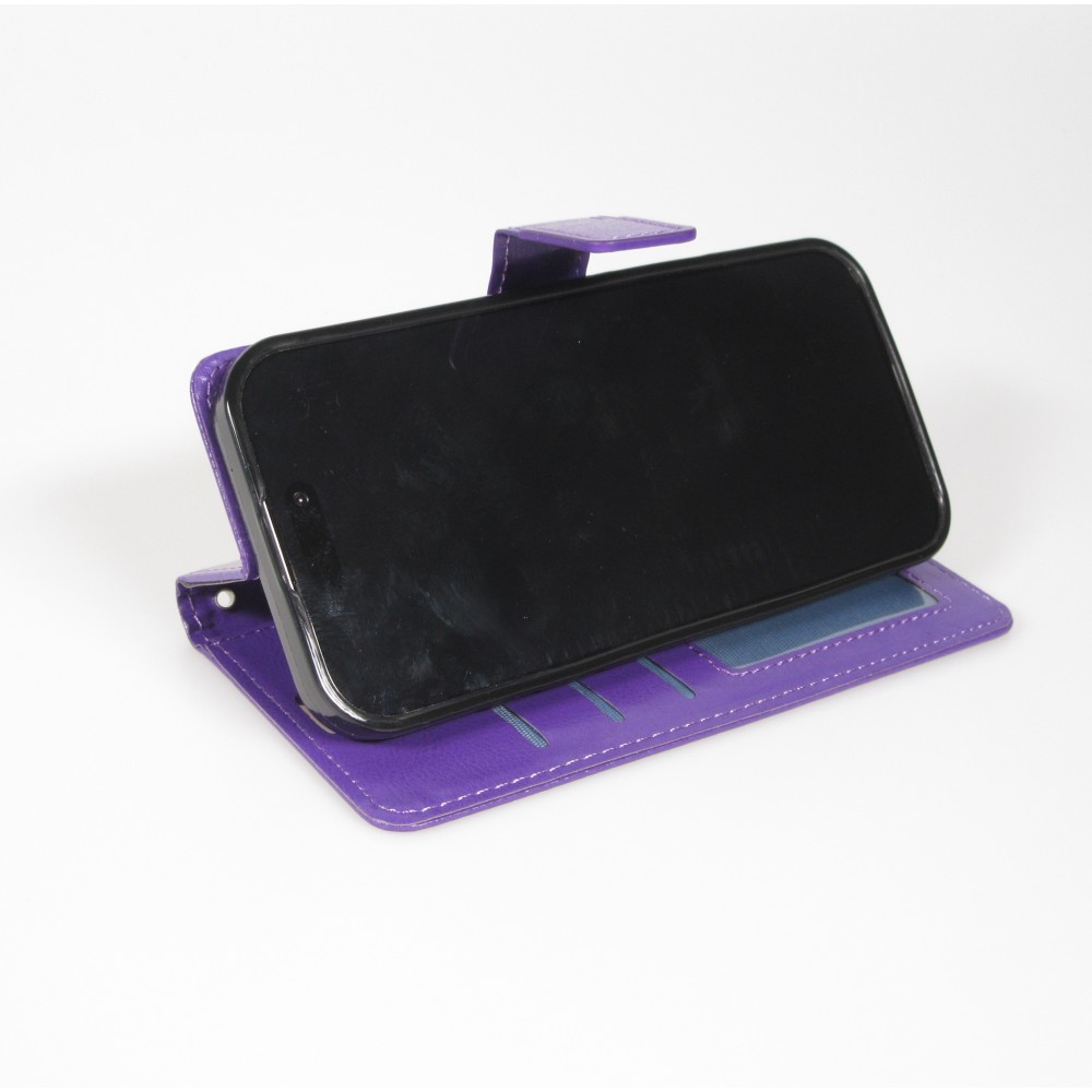 Hülle iPhone 17 Air - Premium Flip Leder Tasche - Violett