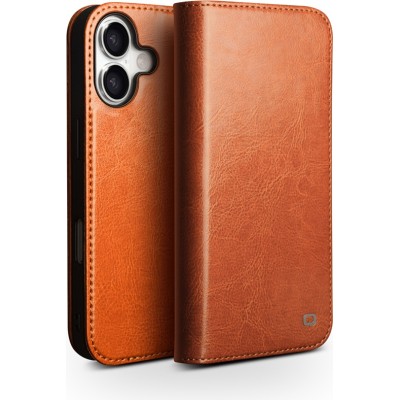 iPhone 17 Case Hülle - Qialino Flip Classic Wallet Echtleder - Hellbraun