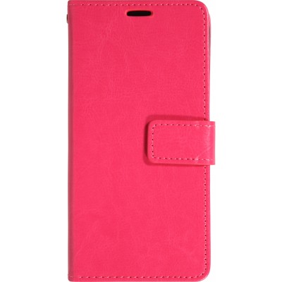 Fourre iPhone 17 - Premium Flip cuir lisse porte-cartes - Rose foncé