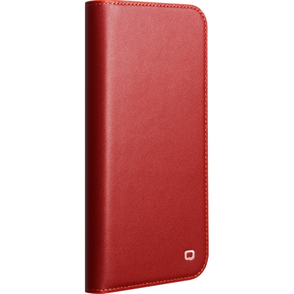 iPhone 17 Pro Max Case Hülle - Qialino Flip Matt Wallet Echtleder - Rot