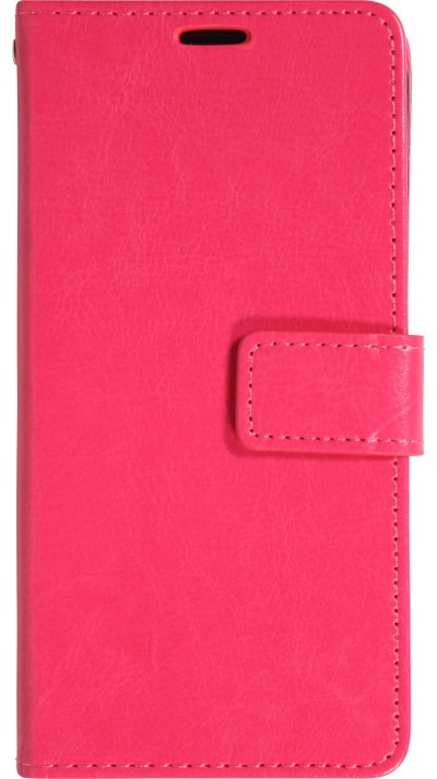 Fourre iPhone 17 Pro Max - Premium Flip cuir lisse porte-cartes - Rose foncé