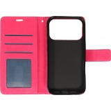 Fourre iPhone 17 Pro Max - Premium Flip cuir lisse porte-cartes - Rose foncé