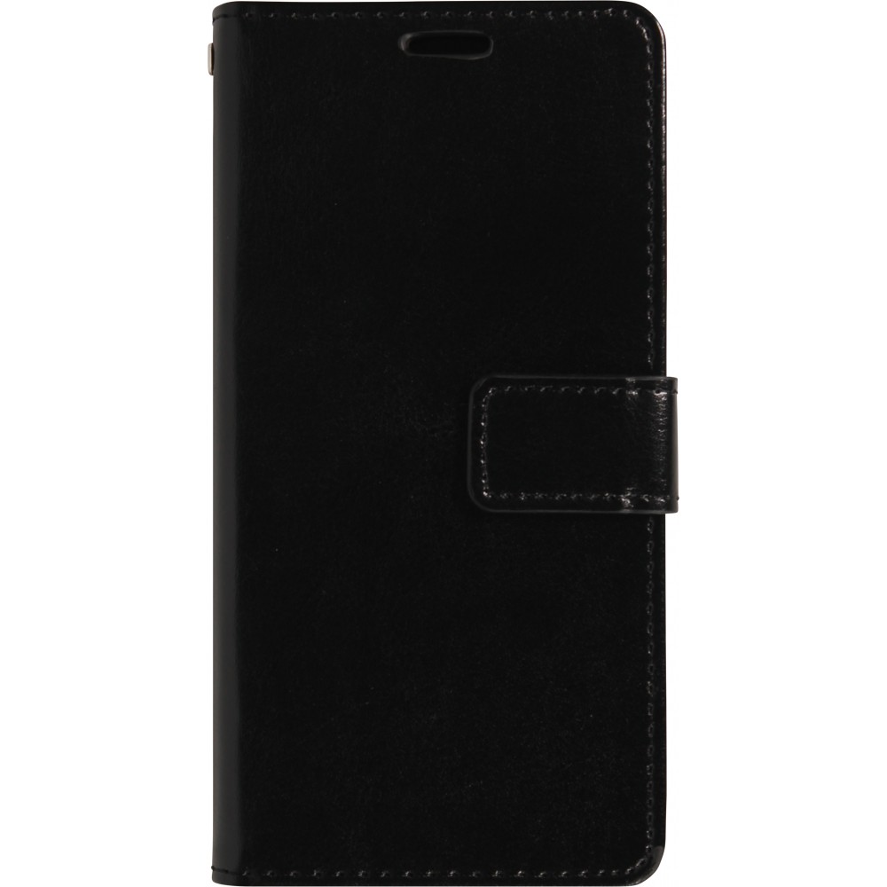 iPhone 17 Pro Case Hülle - Premium Flip Leder Tasche - Schwarz