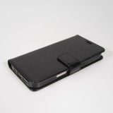 iPhone 17 Pro Case Hülle - Premium Flip Leder Tasche - Schwarz