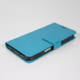 Fourre iPhone 17 Pro - Premium Flip cuir lisse porte-cartes - Turquoise