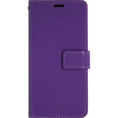 Fourre iPhone 17 Pro - Premium Flip cuir lisse porte-cartes - Violet