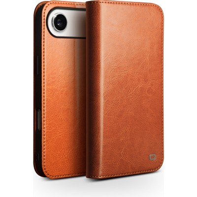 Fourre iPhone Air - Flip Qialino Classic Wallet cuir véritable - Brun clair