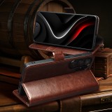 Fourre Samsung Galaxy S26 - Flip Qialino cuir véritable avec fermeture magnétique - Brun