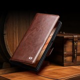 Fourre Samsung Galaxy Z Fold7 - Flip Qialino cuir véritable avec fermeture magnétique - Noir