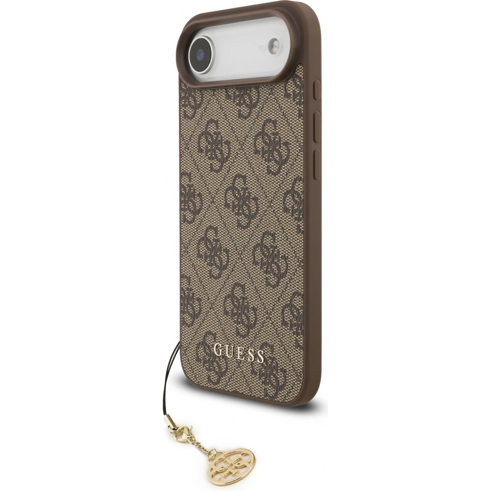 iPhone 17 Air Case Hülle - Guess 4G Charm Elegante Schutz Raffiniertes Design Trendaccessoire - Braun
