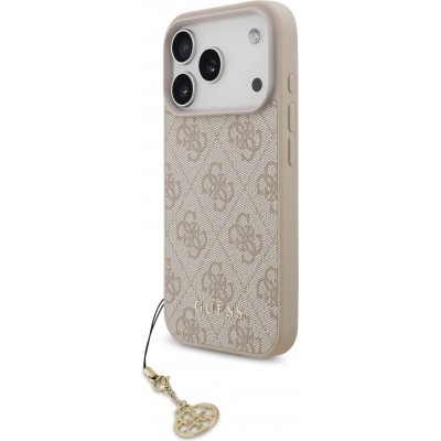 iPhone 17 Pro Case Hülle - Guess 4G Charm Elegante Schutz Raffiniertes Design Trendaccessoire - Rosa