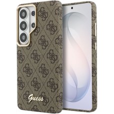Galaxy S26 Ultra Case Hülle - Guess 4G Script MagSafe Magnetische elegante Schutz - Braun
