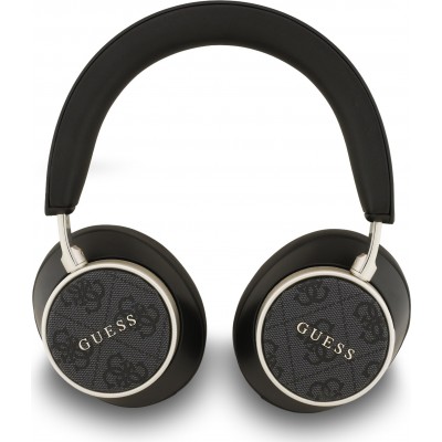 Guess casque Bluetooth Studio Quality Sound en cuir PU 45h d'autonomie ENC assistante voix et recharge rapide - Noir