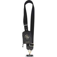 Guess 4G Logo Metall Lani&egrave;re Schultertasche mit Tasche - Schwarz