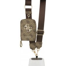 Guess 4G Logo Metall Lani&egrave;re Schultertasche mit Tasche - Braun