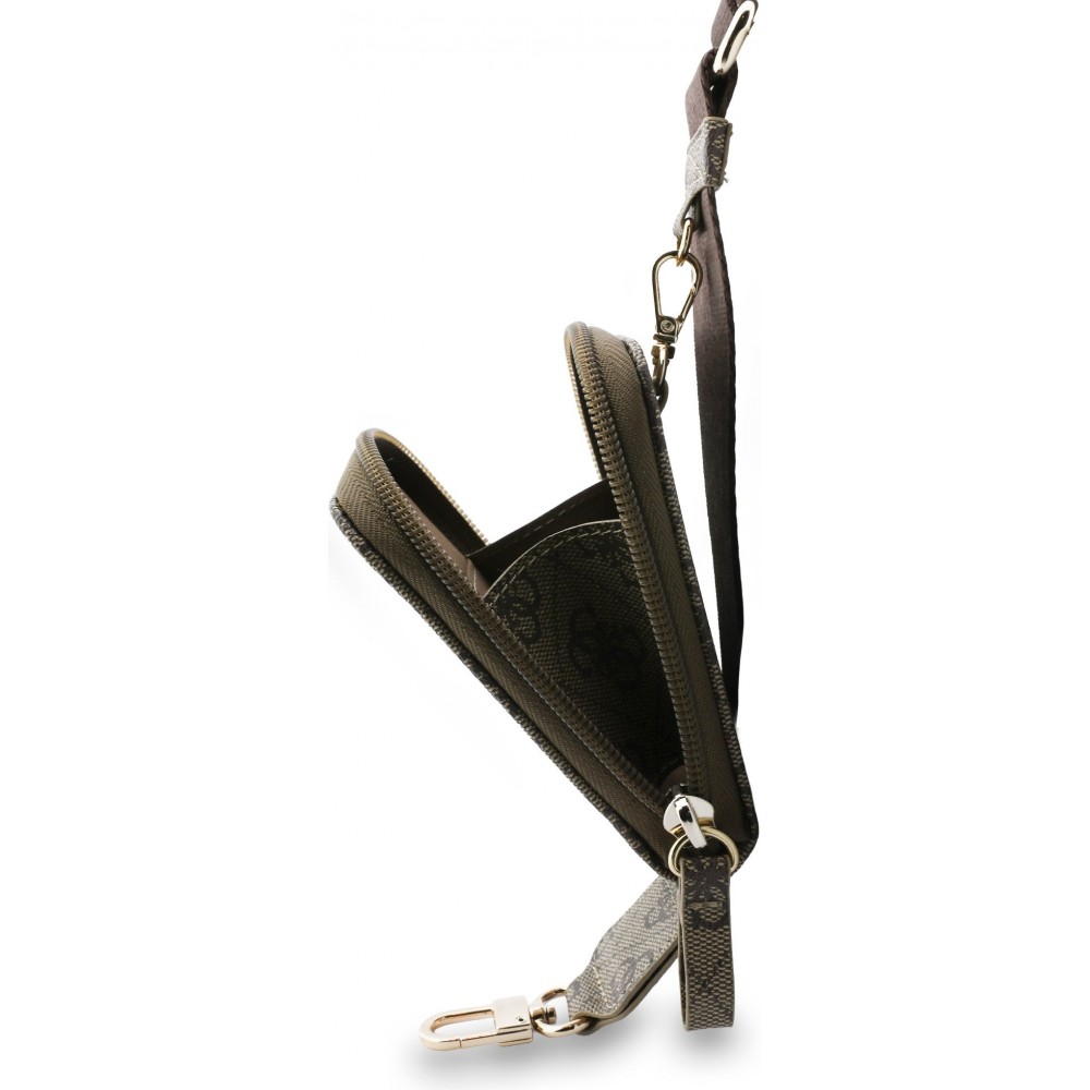 Guess 4G Logo Metall Lani&egrave;re Schultertasche mit Tasche - Braun