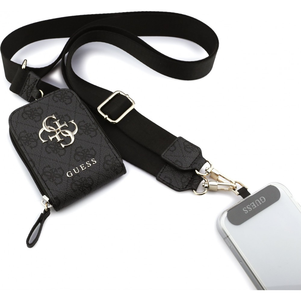 Guess 4G Logo Metall Lani&egrave;re Schultertasche mit Tasche - Schwarz