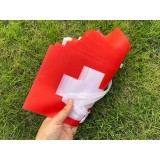 Guirlande de 20 drapeaux suisses 20x30cm décoration fête, fan support Suisse - Rouge