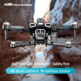 H35 Falt-Drohne II Mini Drohne 4K HD Doppel-Kamera mit 360° Hindernisvermeidung und optischer Stabilisierung - Schwarz