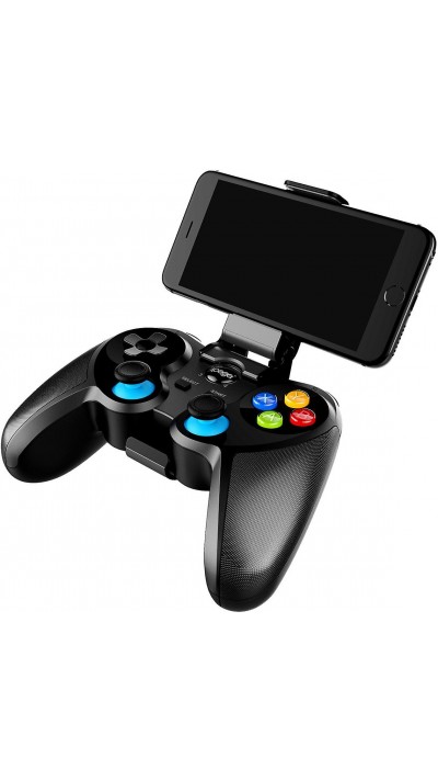 iPega 9157 Manette connectée Bluetooth 5.0 (iOS, Android, Windows) avec support téléphone - Noir