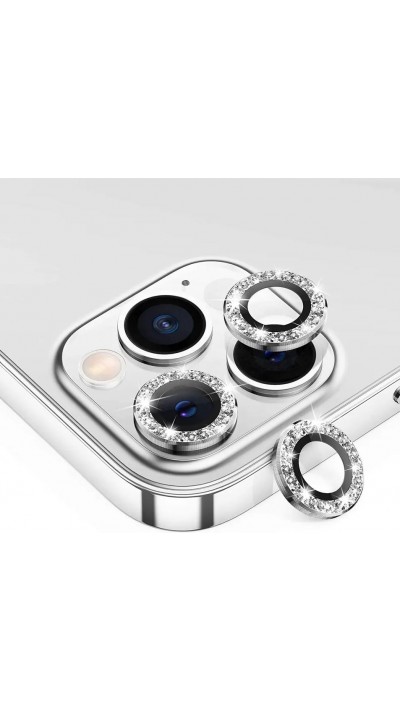 iPhone 12 Pro Max - Protecteurs lentilles caméra strass/diamants - Argent