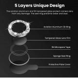 iPhone 12 Pro Max - Schutzringe für Kamera Linsen iPhone mit Glitzernden Diamanten - Silber