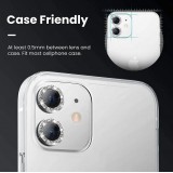 iPhone 12 Pro Max - Protecteurs lentilles caméra strass/diamants - Argent
