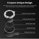 iPhone 12 / 12 Pro - Schutzringe für Kamera Linsen iPhone mit Glitzernden Diamanten - Silber