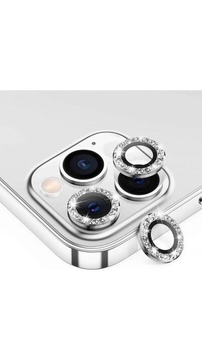 iPhone 13 / 13 mini - Protecteurs lentilles caméra strass/diamants - Argent