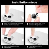 iPhone 13 Pro/13 Pro Max - Schutzringe für Kamera Linsen iPhone mit Glitzernden Diamanten - Silber