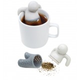 Infuseur à thé en silicone "Mr. Tea" pour thé en sachet ou en feuilles - Gris