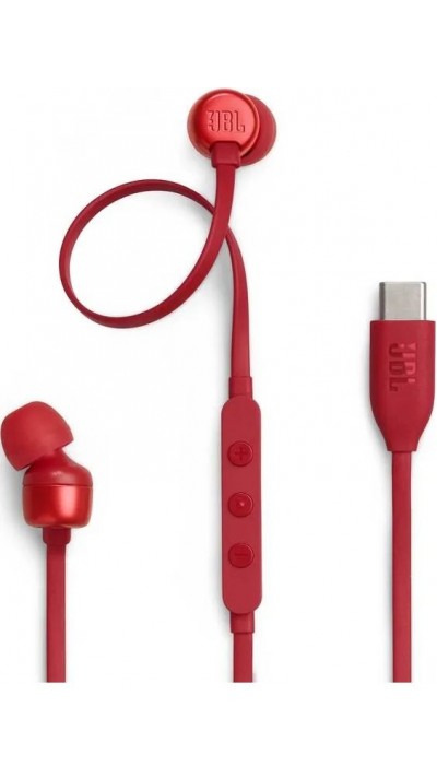 JBL Tune 310C USB-C Kopfhörer mit Pure Bass und Hi-Res Audio - Rot