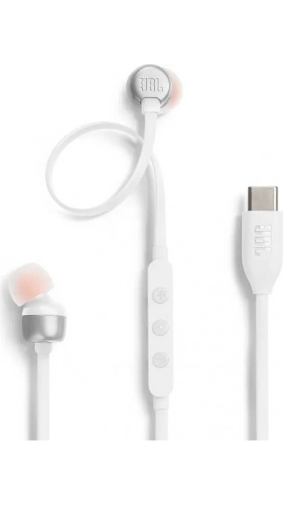 JBL Tune 310C USB-C Kopfhörer mit Pure Bass und Hi-Res Audio - Weiss