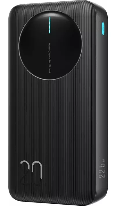 Joyroom JR-PBF14 Pro Powerbank 3 en 1 avec capacit&eacute; de 20000mAh 22.5W clean Design 2x USB-A 2.4 & 1x USB-C (In+Out) - Noir