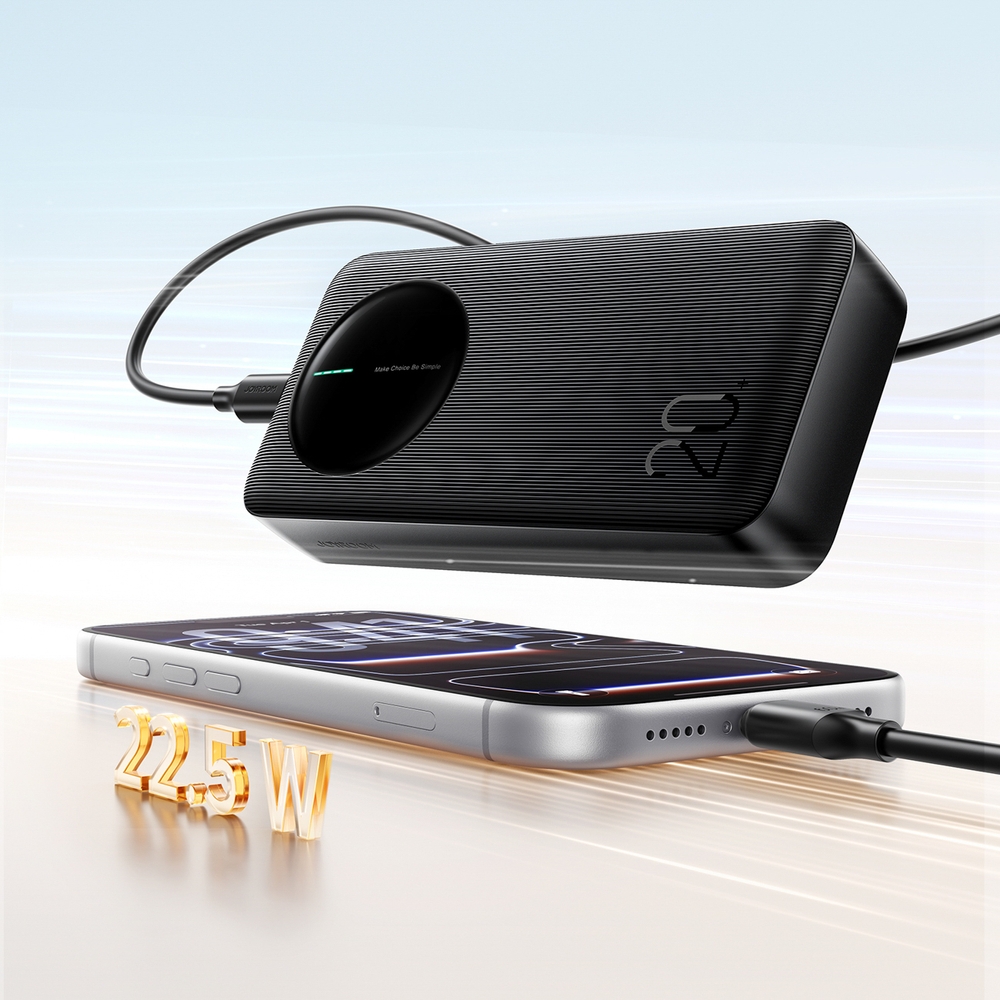 Joyroom JR-PBF14 Pro Powerbank 3 en 1 avec capacit&eacute; de 20000mAh 22.5W clean Design 2x USB-A 2.4 & 1x USB-C (In+Out) - Noir