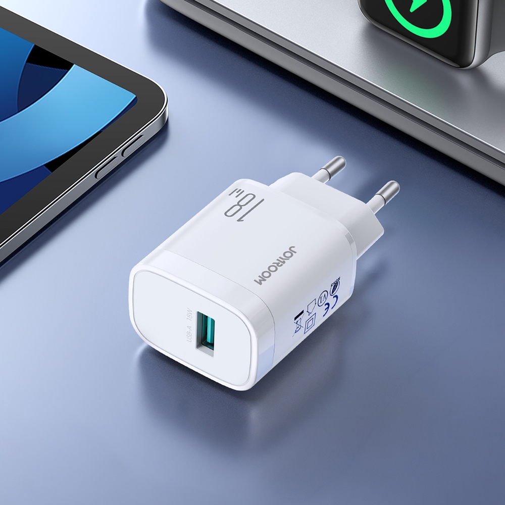 Joyroom JR-TF4 18W chargeur mural rapide pour smartphone et tablette - Blanc