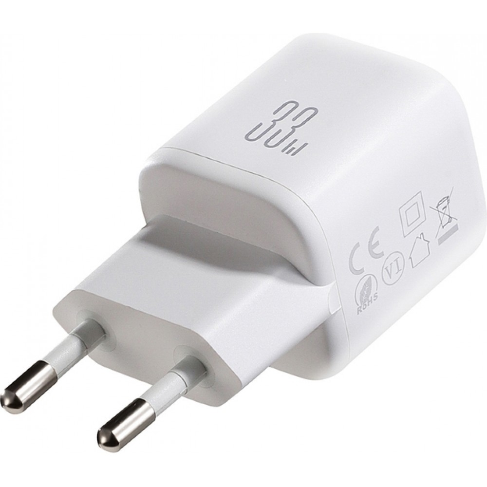 Joyroom JR-TG7 33W USB-A + USB-C chargeur mural avec c&acirc;ble Lightning 30W 1m - Blanc