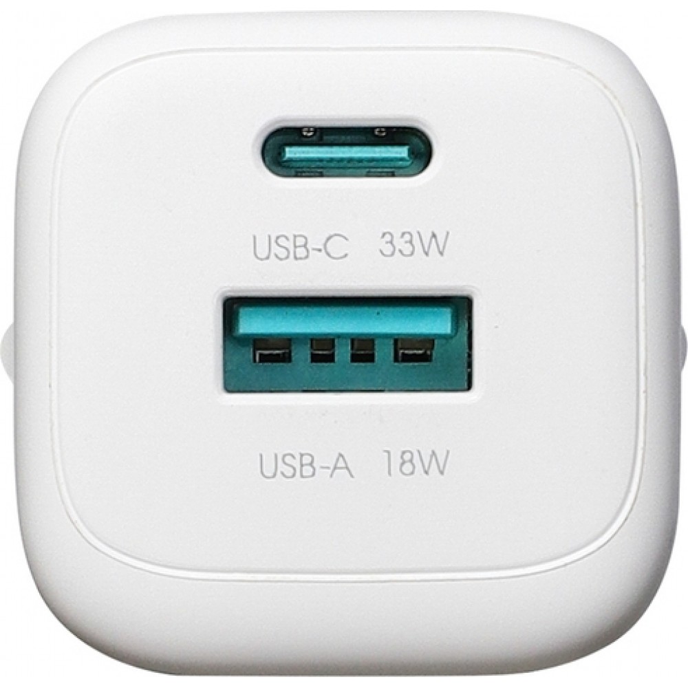 Joyroom JR-TG7 33W USB-A + USB-C chargeur mural avec c&acirc;ble Lightning 30W 1m - Blanc