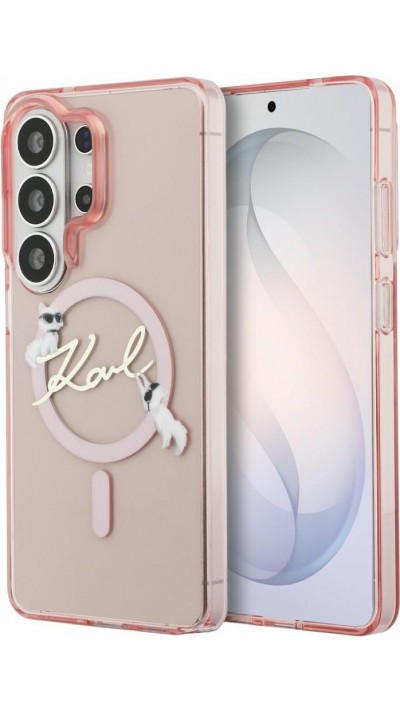 Galaxy S26 Ultra Case H&uuml;lle - Karl Lagerfeld IML KC Script MagSafe H&uuml;lle Elegant - Rosa