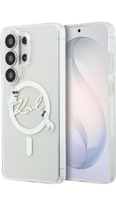 Galaxy S26 Ultra Case H&uuml;lle - Karl Lagerfeld IML KC Script MagSafe H&uuml;lle Elegant - Transparent