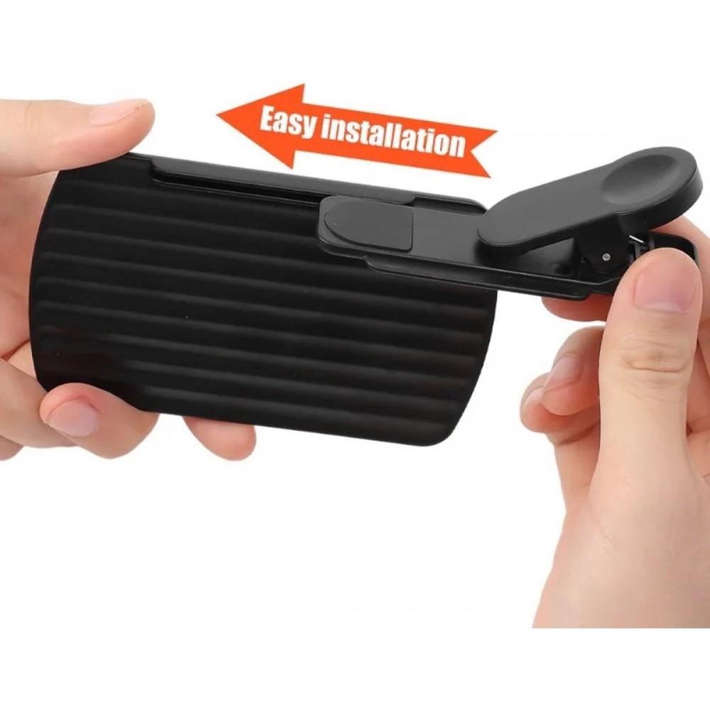 Kit miroir r&eacute;fl&eacute;chissant pour smartphone avec clip cam&eacute;ra pince de r&eacute;flexion et chiffon de nettoyage - Noir