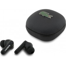 Lacoste Iconic Petit Pique TWS écouteurs Bluetooth avec réduction du bruit audio haute qualité - Noir