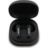 Lacoste Iconic Petit Pique TWS écouteurs Bluetooth avec réduction du bruit audio haute qualité - Noir