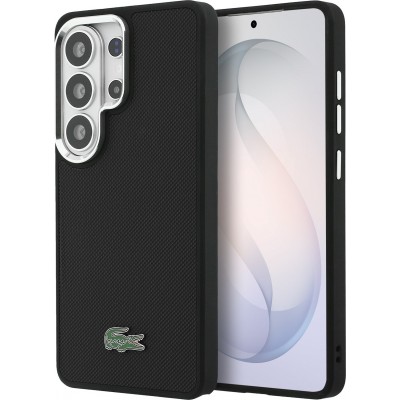 Coque Samsung Galaxy S26 Ultra - Lacoste Petit Pique MagSafe avec logo m&eacute;tal protection &eacute;l&eacute;gante et durable - Noir