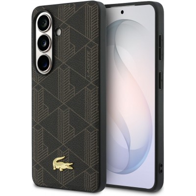 Coque Samsung Galaxy S26 - Lacoste PVC Blend Monogramme magn&eacute;tique &eacute;l&eacute;gante et durable - Brun